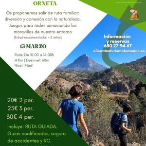 ALICANTE: Orxeta | Ruta Familiar & Juegos | 15 Marzo<br><br>