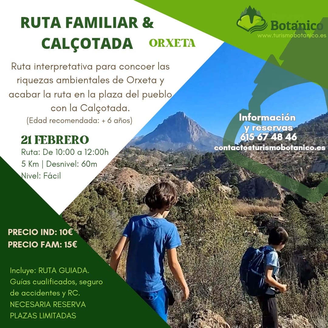 ALICANTE: Orxeta | Ruta Familiar & Calçotada | 21 de febrero | Familias
