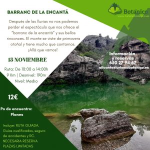 ALICANTE: Barranc de la Encantá  | 15 noviembre
