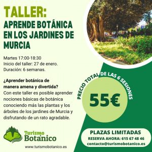 Murcia: Taller de Botánica por los Jardines de Murcia | Enero 2026