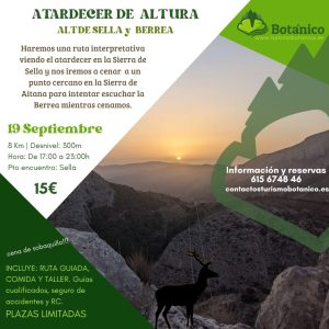 ALICANTE: Ruta al atardecer + Berrea - 19 y 26 de septiembre