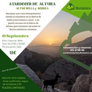 ALICANTE: Ruta al atardecer + Berrea - 19 y 26 de septiembre